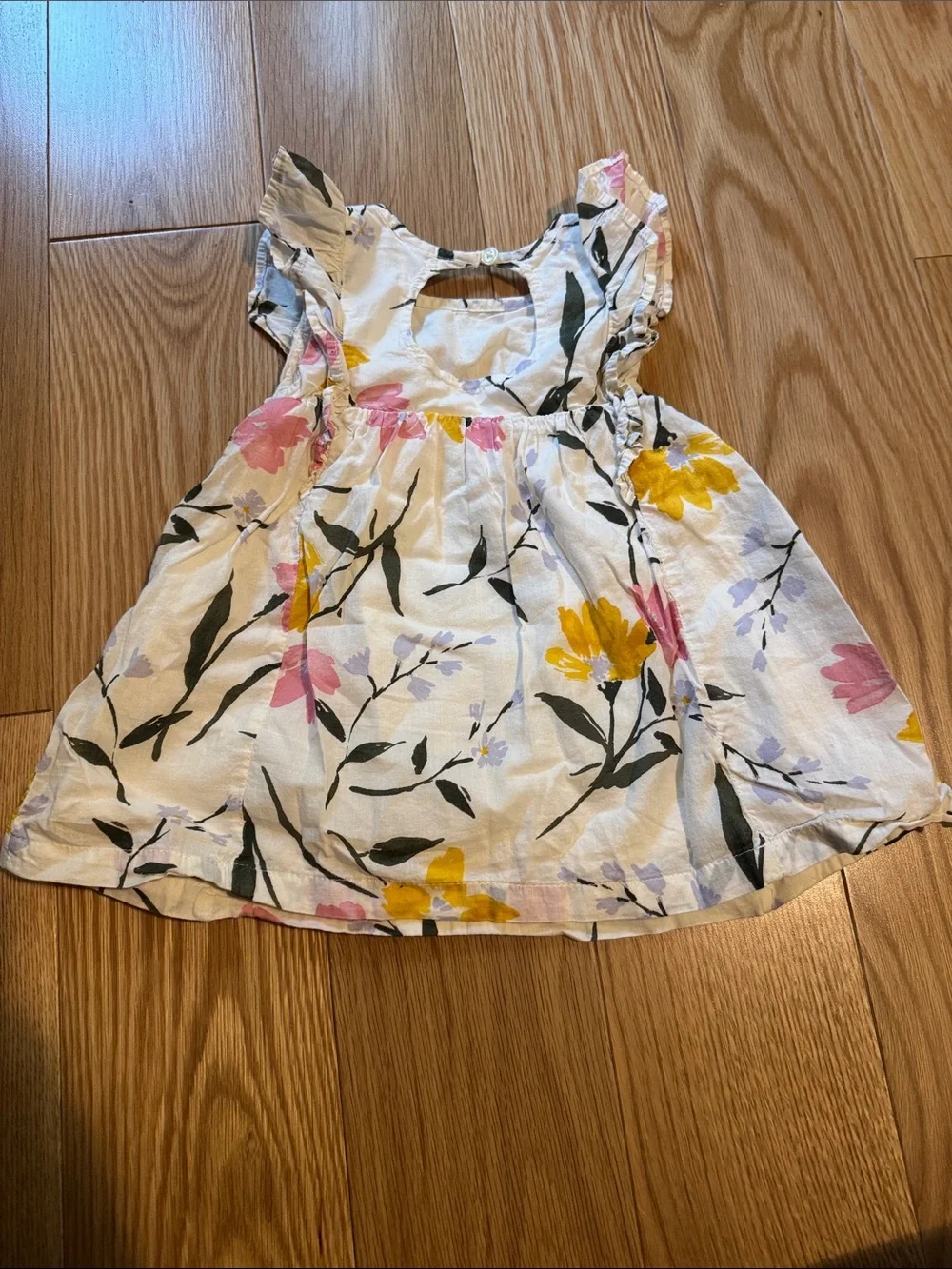 Old Navy White Floral Sundress with Pink & Yellow Flowers
